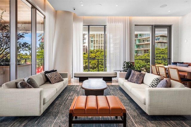 living room with plenty of natural light