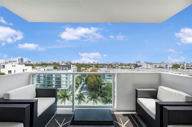 balcony with a view of city