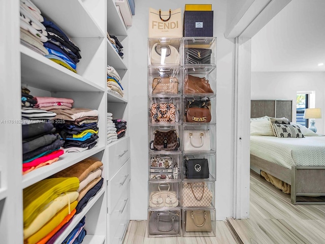 spacious closet featuring wood finished floors