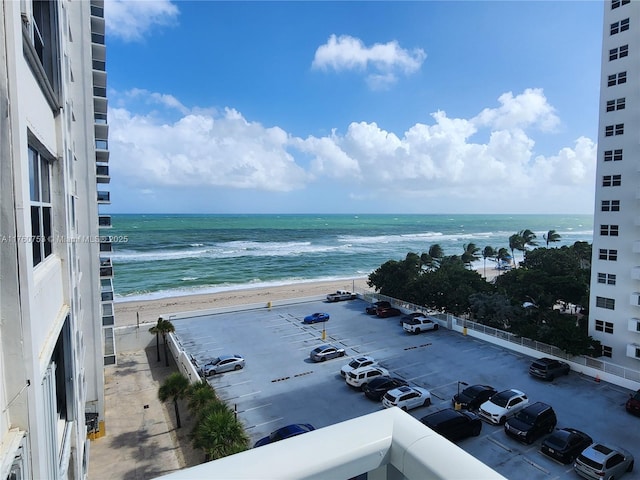 property view of water featuring a view of the beach