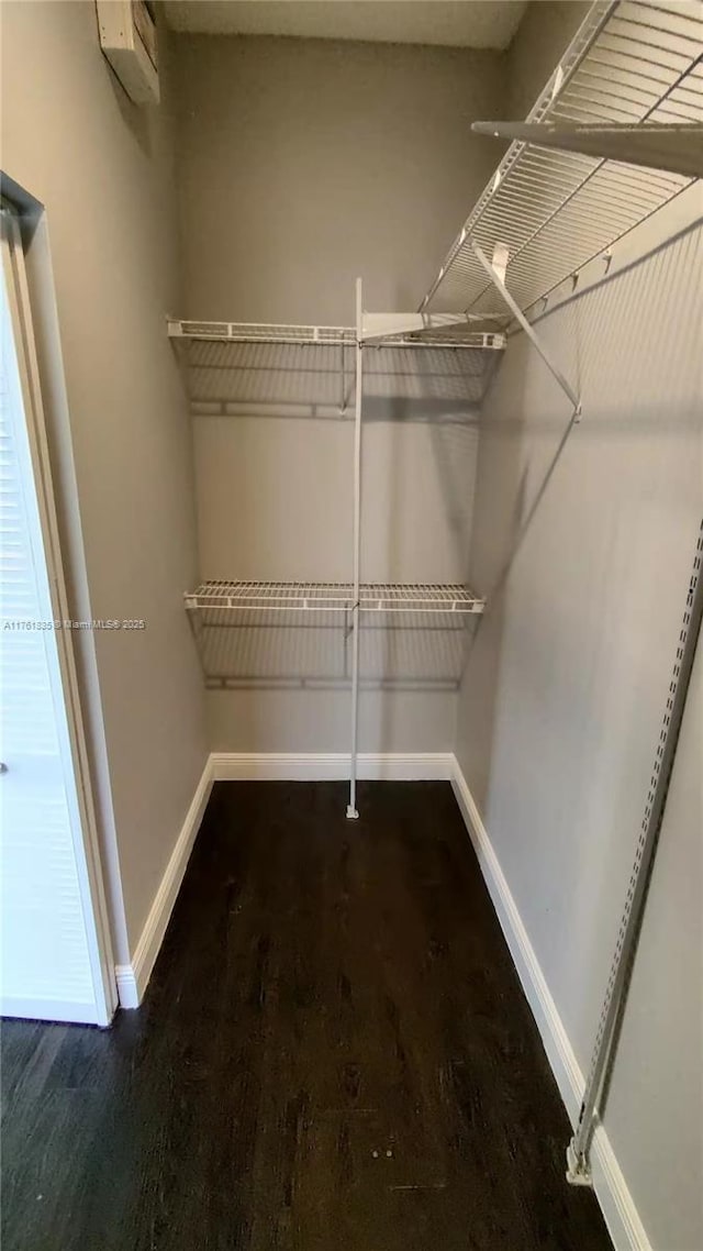 spacious closet with wood finished floors