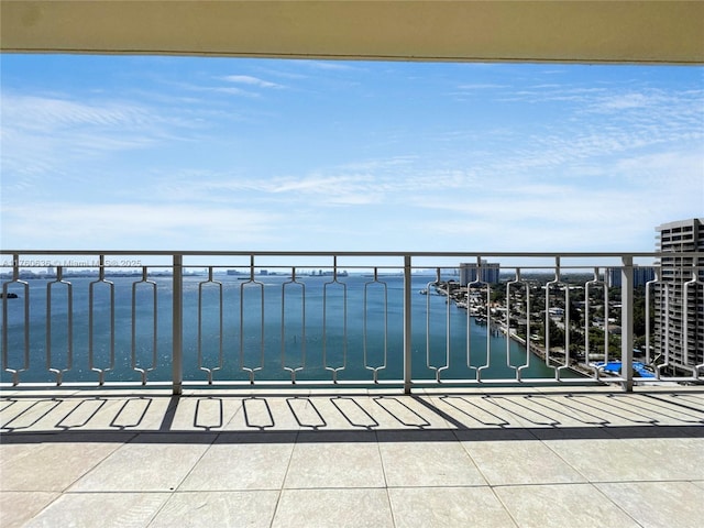 balcony with a water view