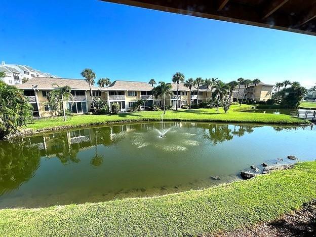 view of water feature with a residential view