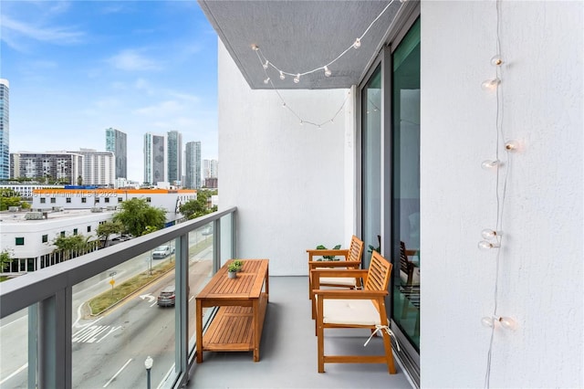 balcony with a view of city