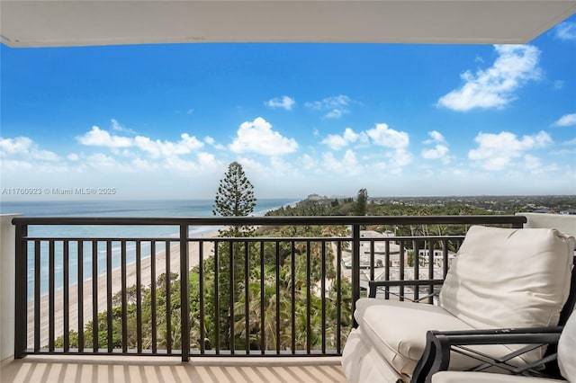 balcony with a water view