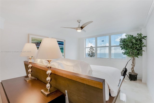 bedroom with a ceiling fan