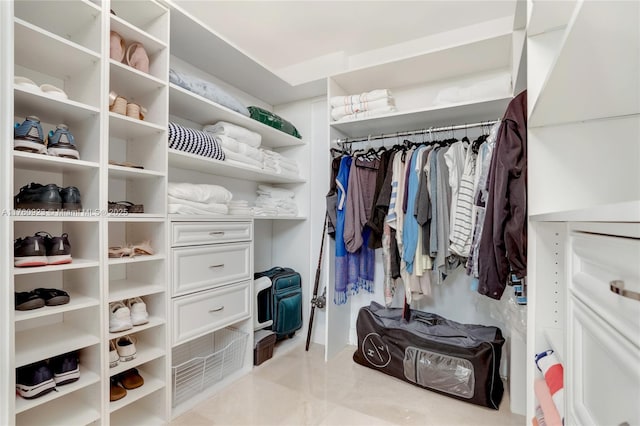 view of walk in closet