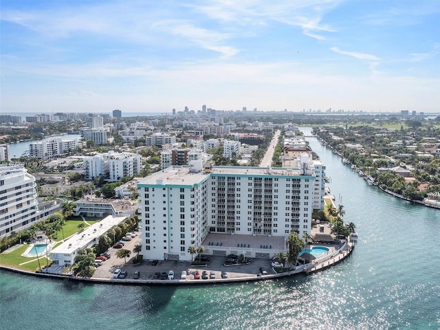 10350 W Bay Harbor Dr Unit 4H, Bay Harbor Islands, FL 33154 - bird's eye view with a city view and a water view