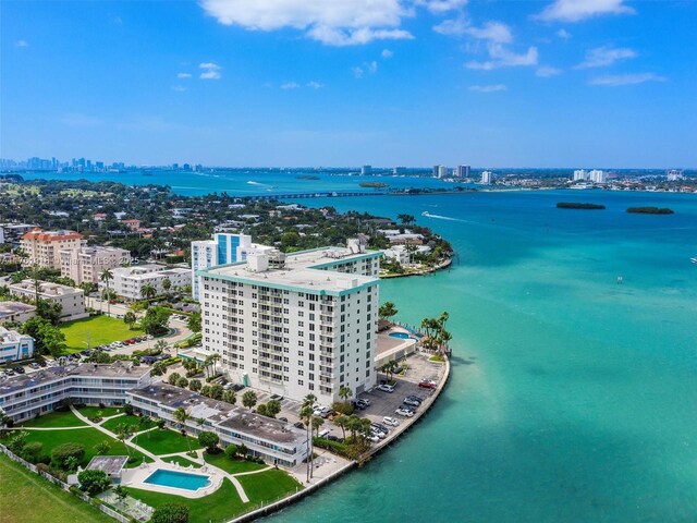 10350 W Bay Harbor Dr Unit 4H, Bay Harbor Islands, FL 33154 - bird's eye view featuring a city view and a water view