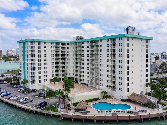 10350 W Bay Harbor Dr Unit 4H, Bay Harbor Islands, FL 33154 - view of building exterior with a view of city and a water view