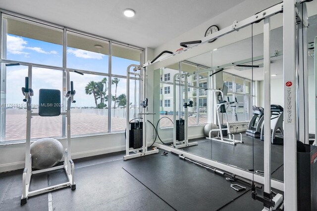 10350 W Bay Harbor Dr Unit 4H, Bay Harbor Islands, FL 33154 - workout area with baseboards