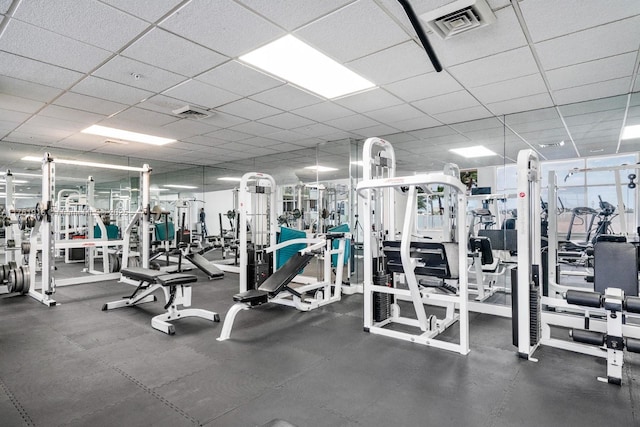 10350 W Bay Harbor Dr Unit 4H, Bay Harbor Islands, FL 33154 - workout area featuring a paneled ceiling and visible vents