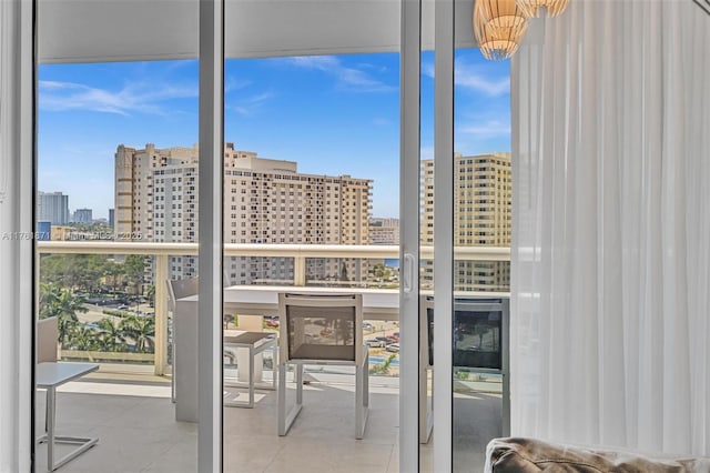 balcony with a view of city