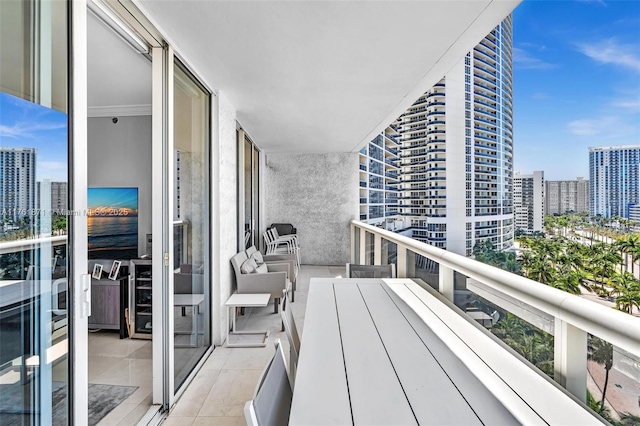 balcony featuring a view of city