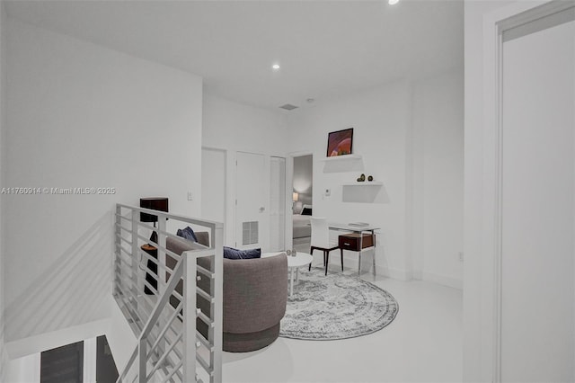 interior space with visible vents and recessed lighting