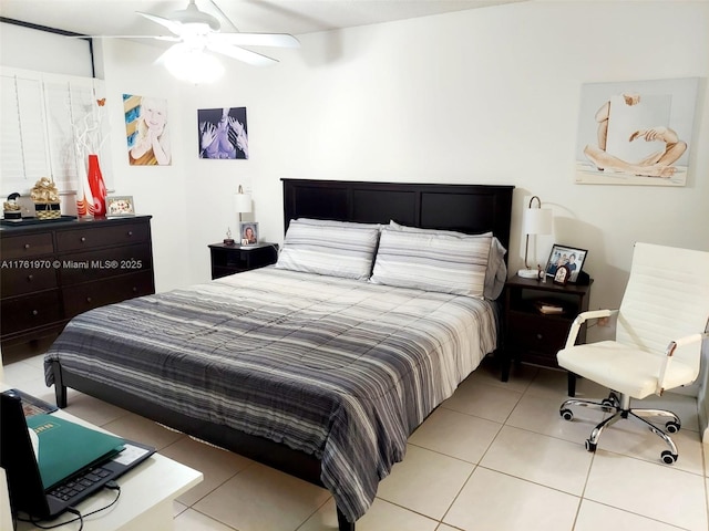 bedroom with tile patterned floors