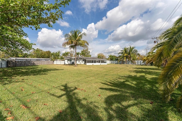 view of yard featuring fence