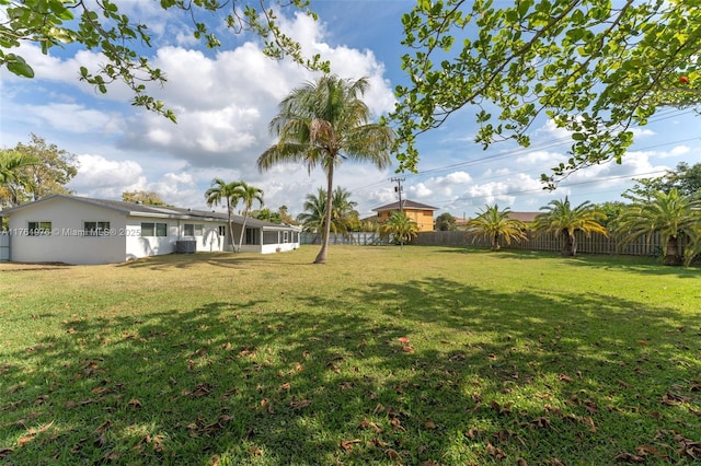 view of yard featuring fence