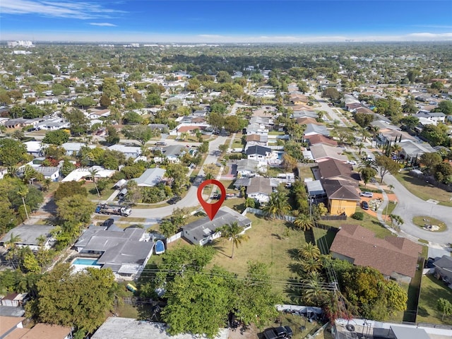 aerial view featuring a residential view