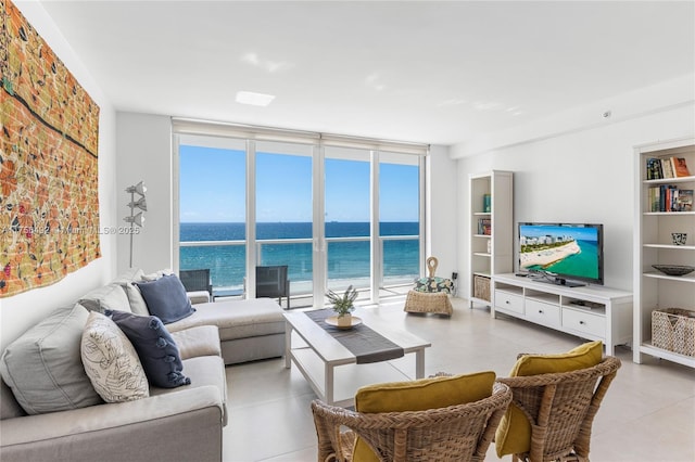 living area featuring expansive windows