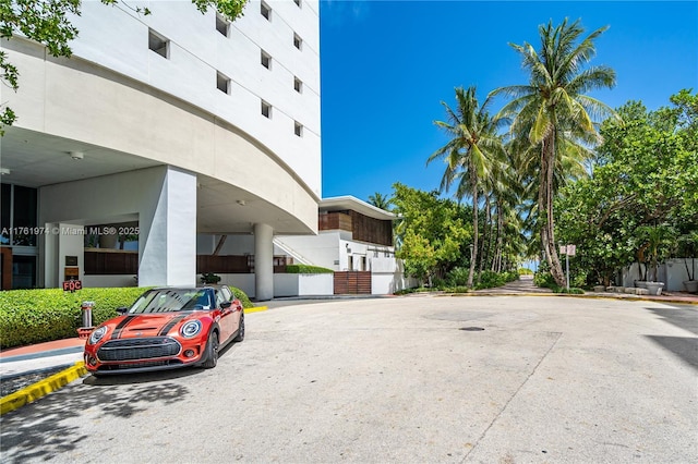 exterior space featuring uncovered parking