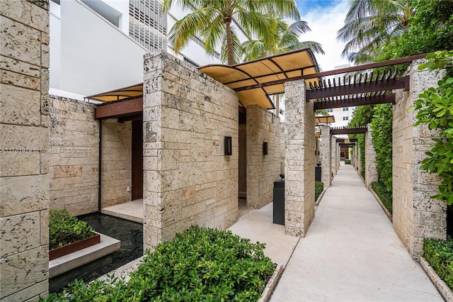 view of patio / terrace featuring a pergola