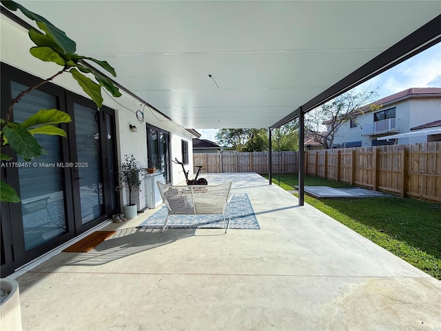 view of patio with a fenced backyard