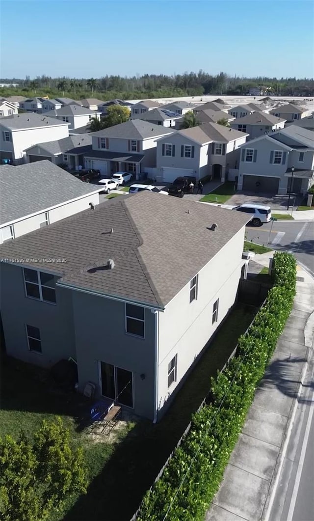 aerial view with a residential view