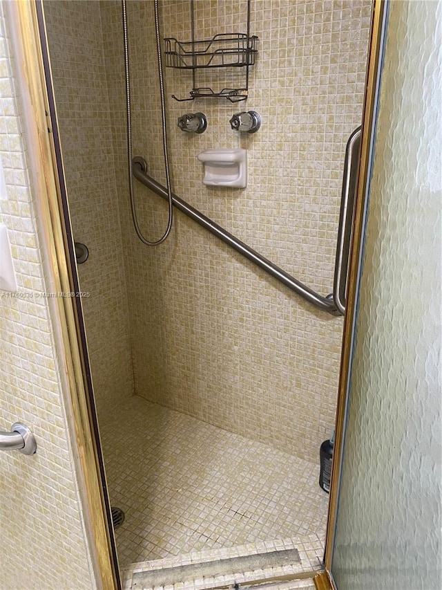 full bathroom featuring a shower stall