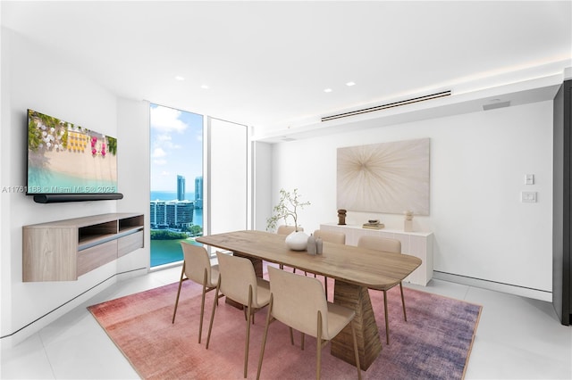 3301 NE 183rd St Unit Ph04, Aventura, FL 33160 - dining space featuring expansive windows, recessed lighting, and light tile patterned floors