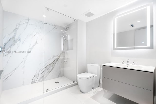 3301 NE 183rd St Unit Ph04, Aventura, FL 33160 - full bath with toilet, vanity, a marble finish shower, and marble look tiles