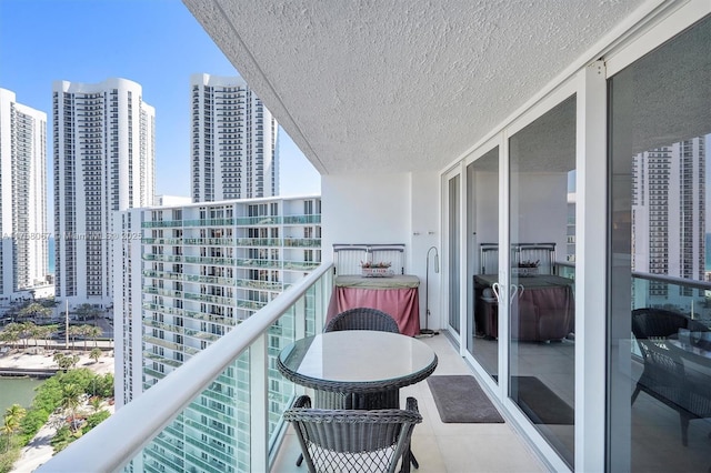 balcony with a city view