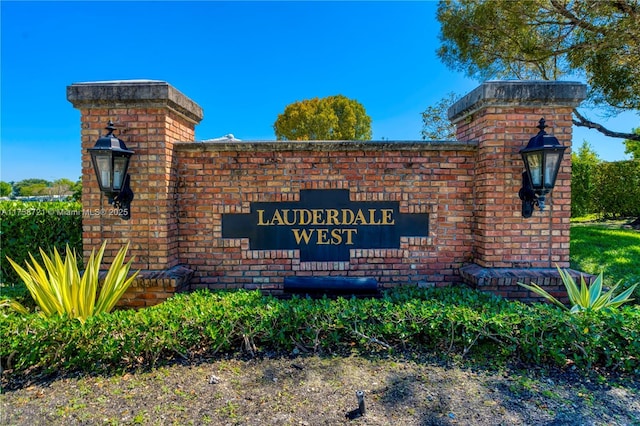 view of community sign