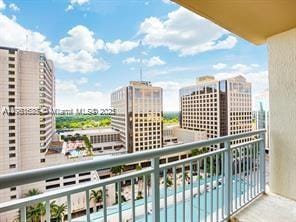 balcony with a city view