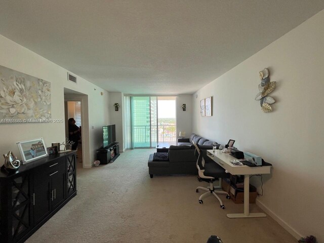 9066 SW 73rd Ct Unit 1002, Miami, FL 33156 - office with light carpet, floor to ceiling windows, and baseboards