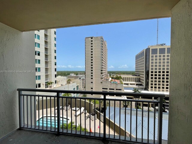 9066 SW 73rd Ct Unit 1002, Miami, FL 33156 - balcony featuring a view of city