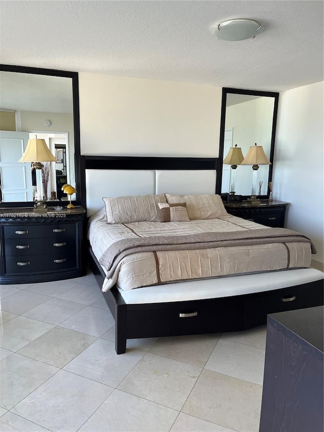 bedroom with a textured ceiling