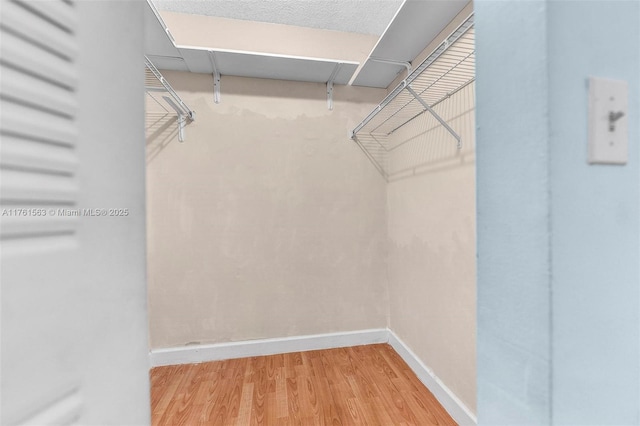 spacious closet with wood finished floors