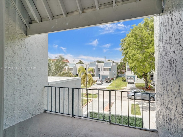 balcony with a residential view