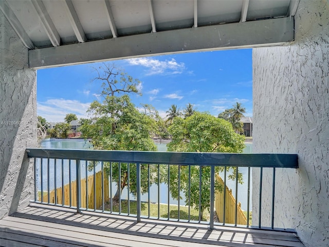 balcony with a water view