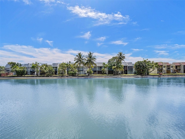 view of water feature with a residential view