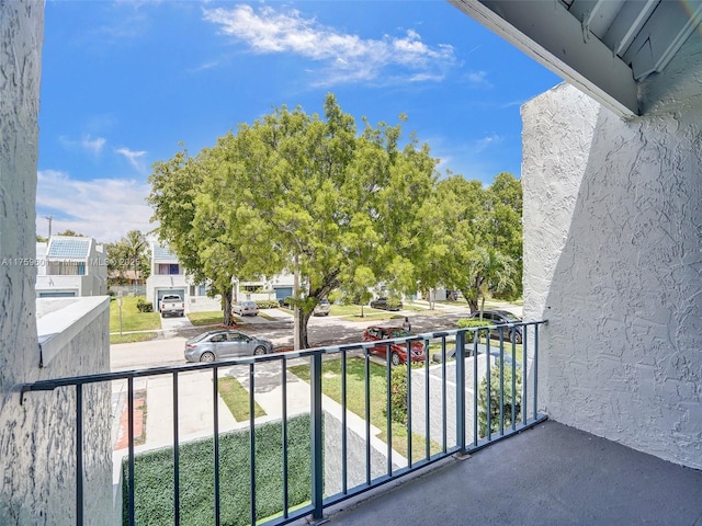 balcony featuring a residential view