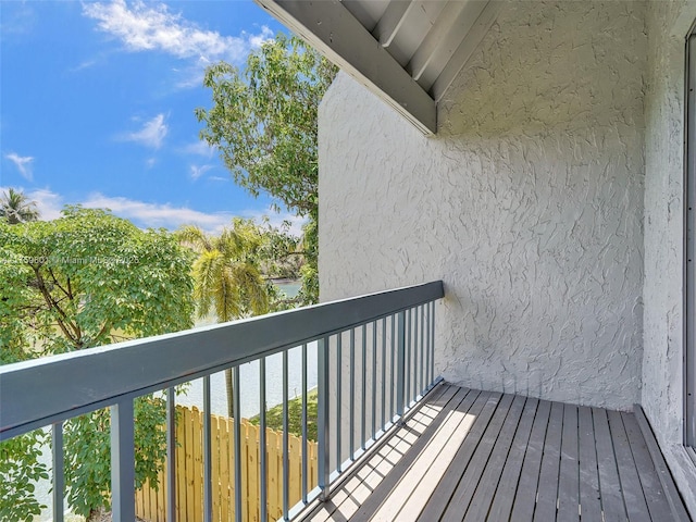 balcony with a water view