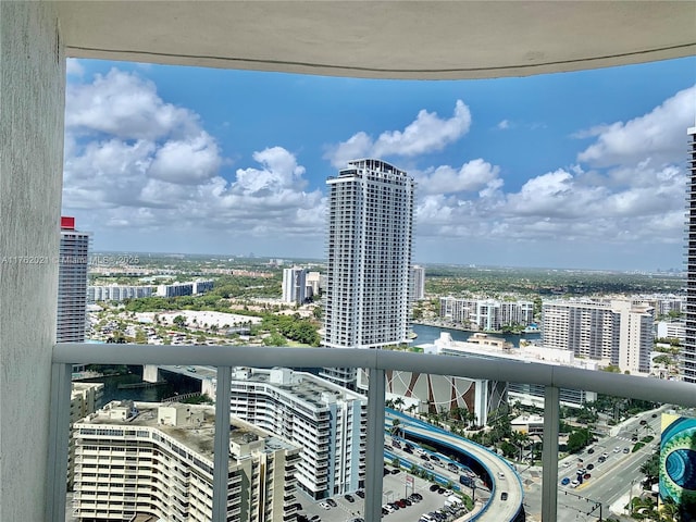 balcony featuring a city view