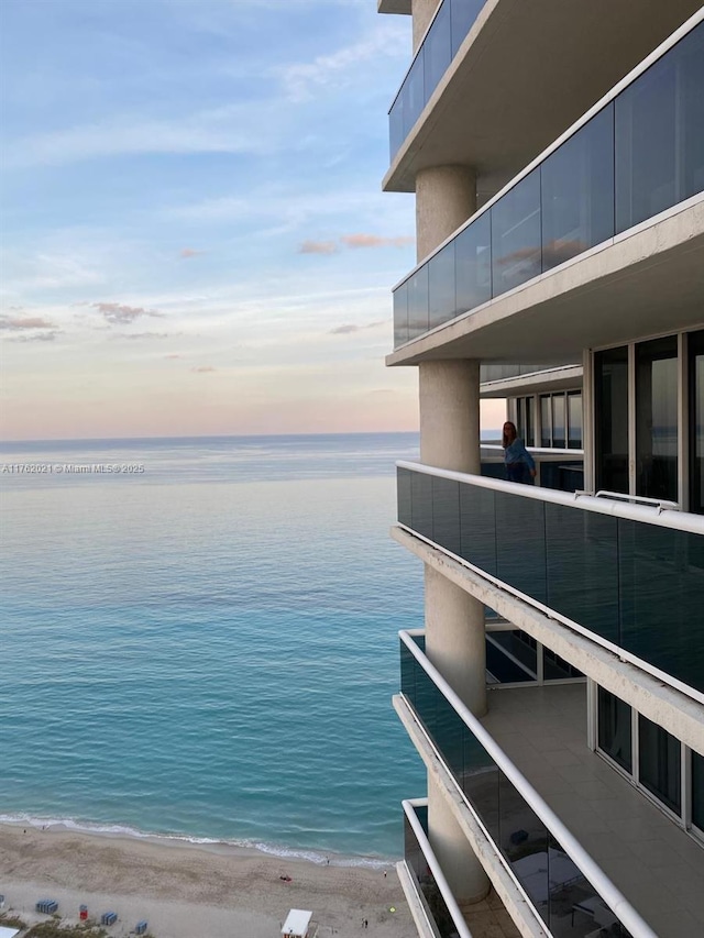 water view featuring a beach view