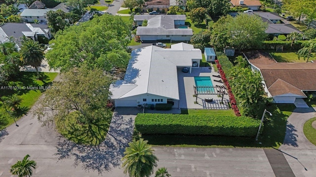 drone / aerial view with a residential view