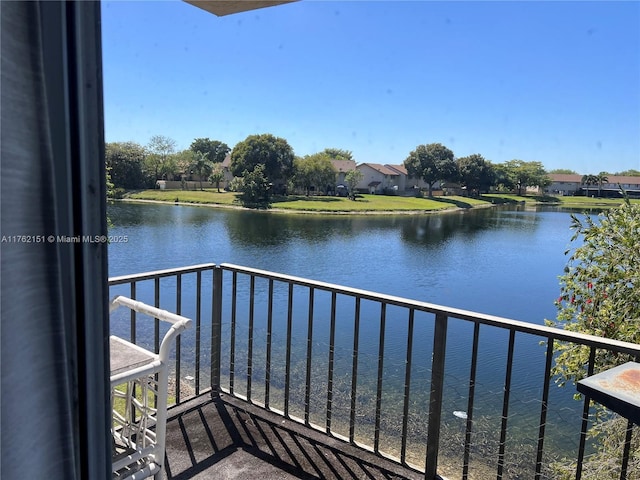 balcony with a water view