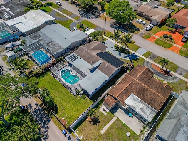 bird's eye view with a residential view