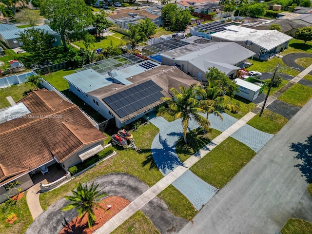 drone / aerial view with a residential view