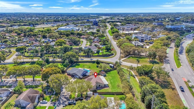 aerial view with a residential view